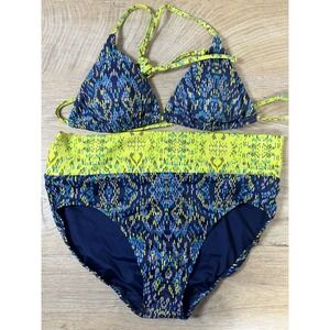 NWT Soma Swim Bikini Bottom M Foldover Hipster Triangle Top S Porto Tile
